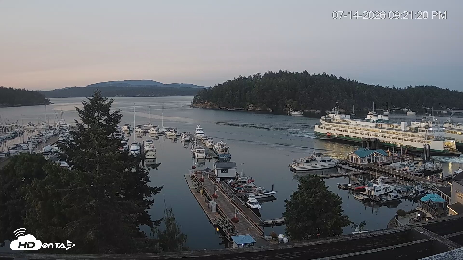 Snapshot of Friday Harbor - San Juan Island Live Webcam taken Jul 14, 2026, 9:22pm PDT