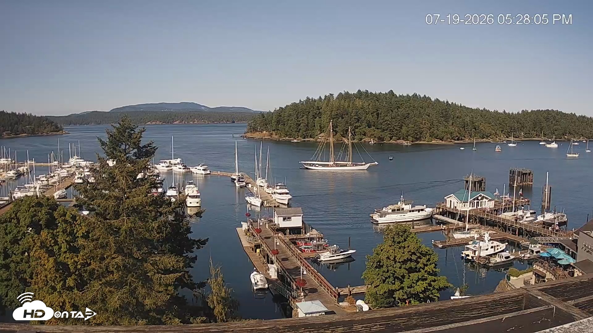 Snapshot of Friday Harbor - San Juan Island Live Webcam taken Jul 19, 2026, 5:28pm PDT