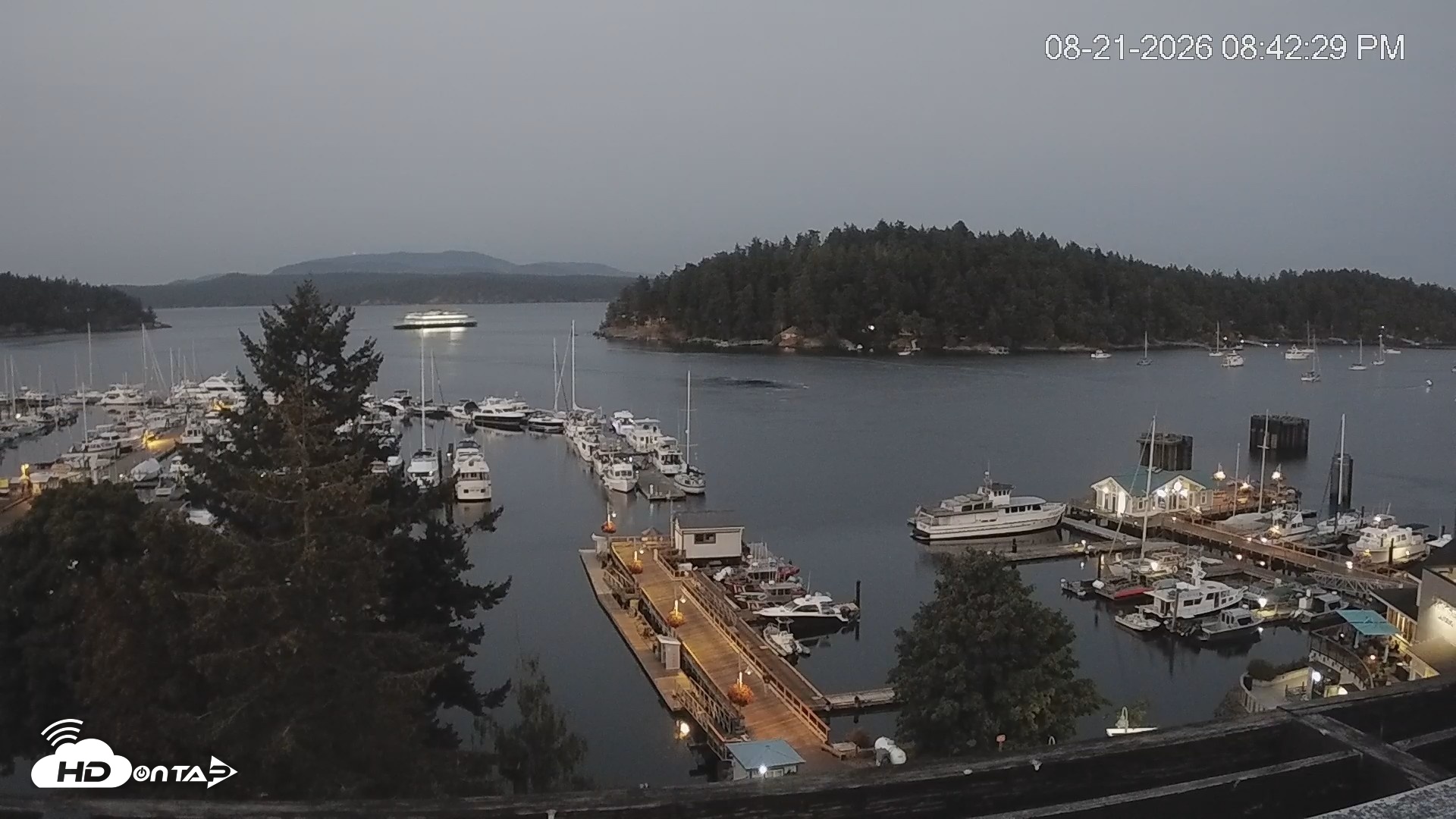 Snapshot of Friday Harbor - San Juan Island Live Webcam taken Aug 21, 2026, 8:43pm PDT