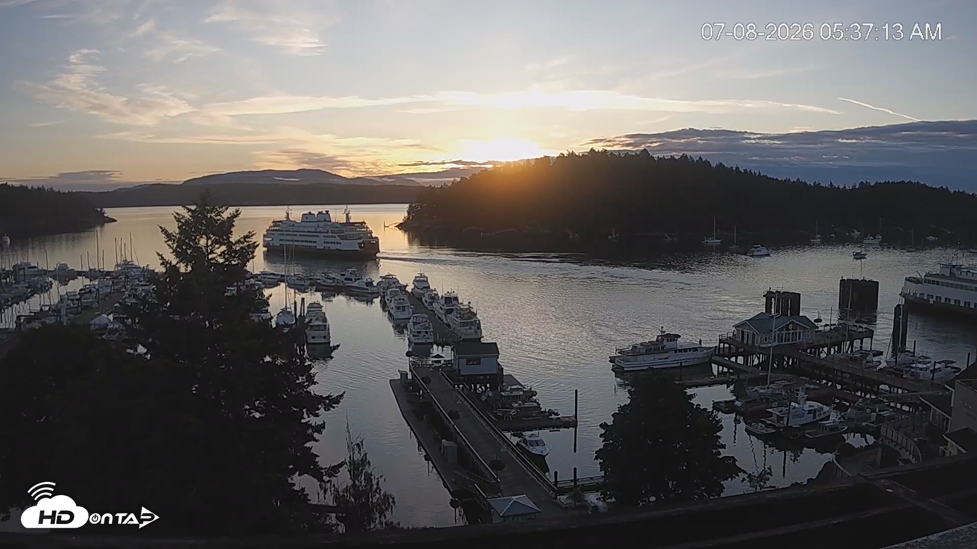 Snapshot of Friday Harbor - San Juan Island Live Webcam taken Jul 8, 2026, 5:37am PDT