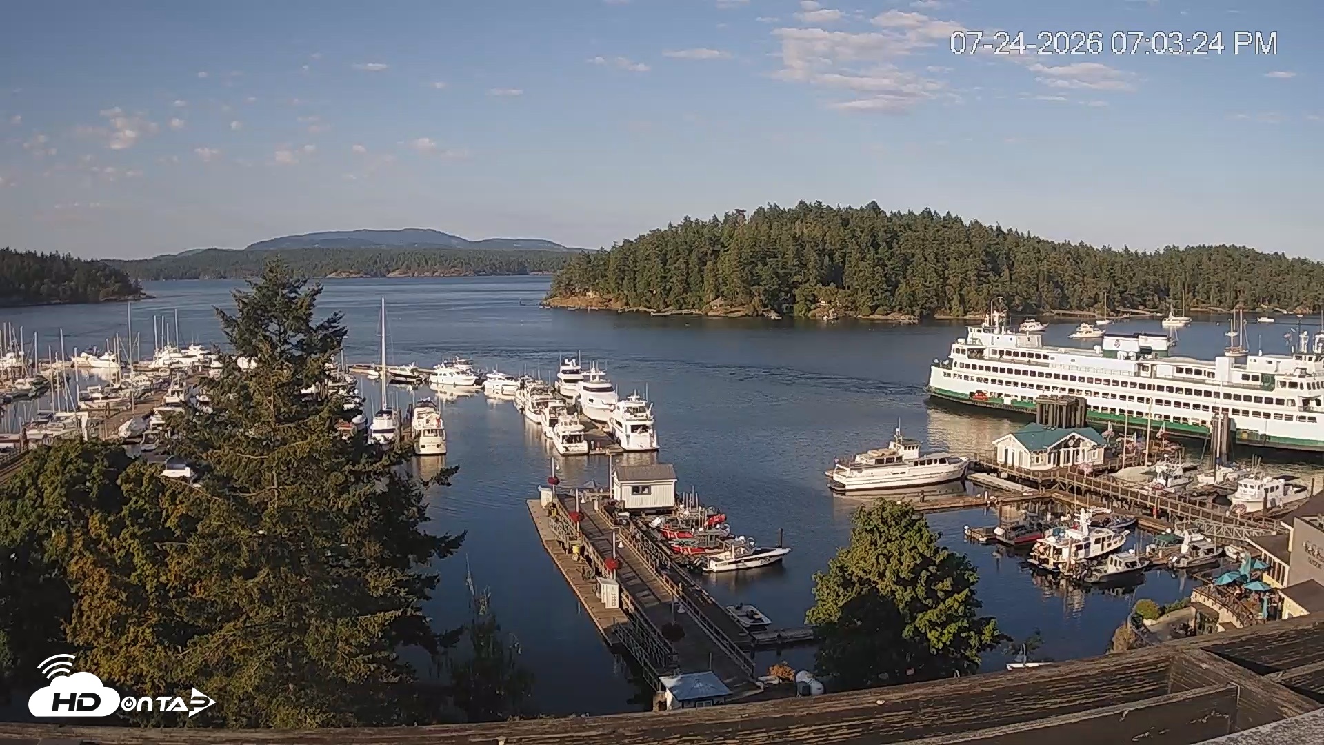 Snapshot of Friday Harbor - San Juan Island Live Webcam taken Jul 24, 2026, 7:04pm PDT