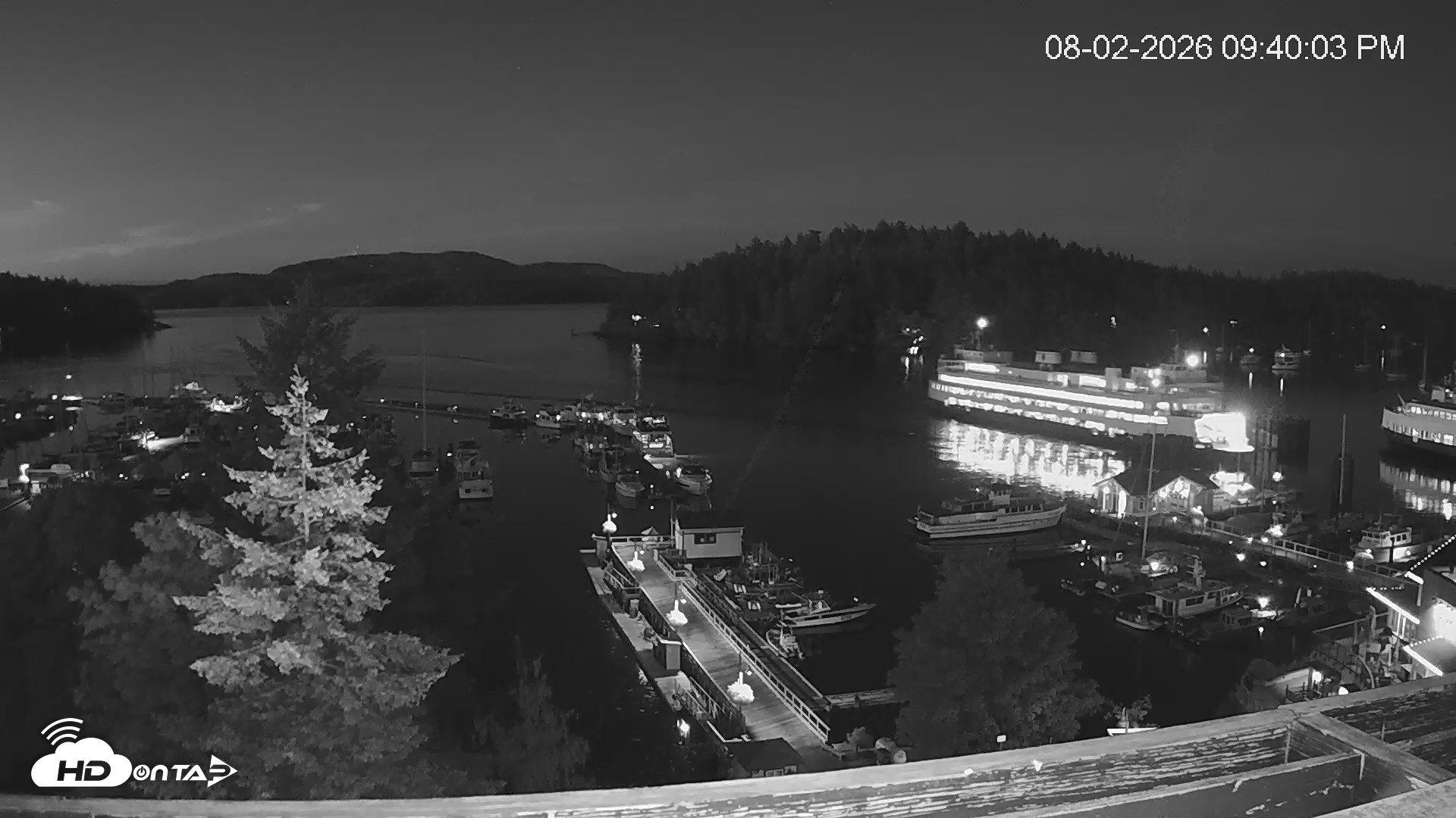 Snapshot of Friday Harbor - San Juan Island Live Webcam taken Aug 2, 2026, 9:40pm PDT