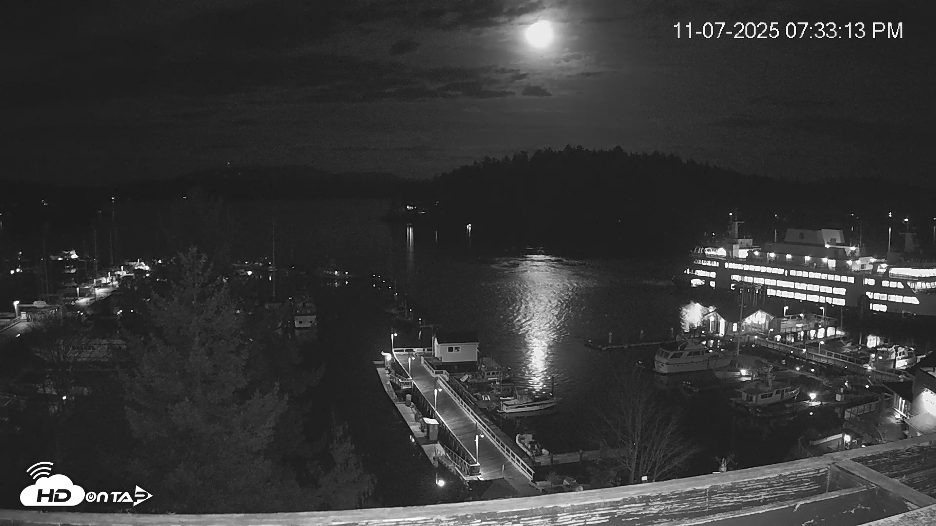 Snapshot of Friday Harbor - San Juan Island Live Webcam taken Nov 7, 2025, 7:33pm PST