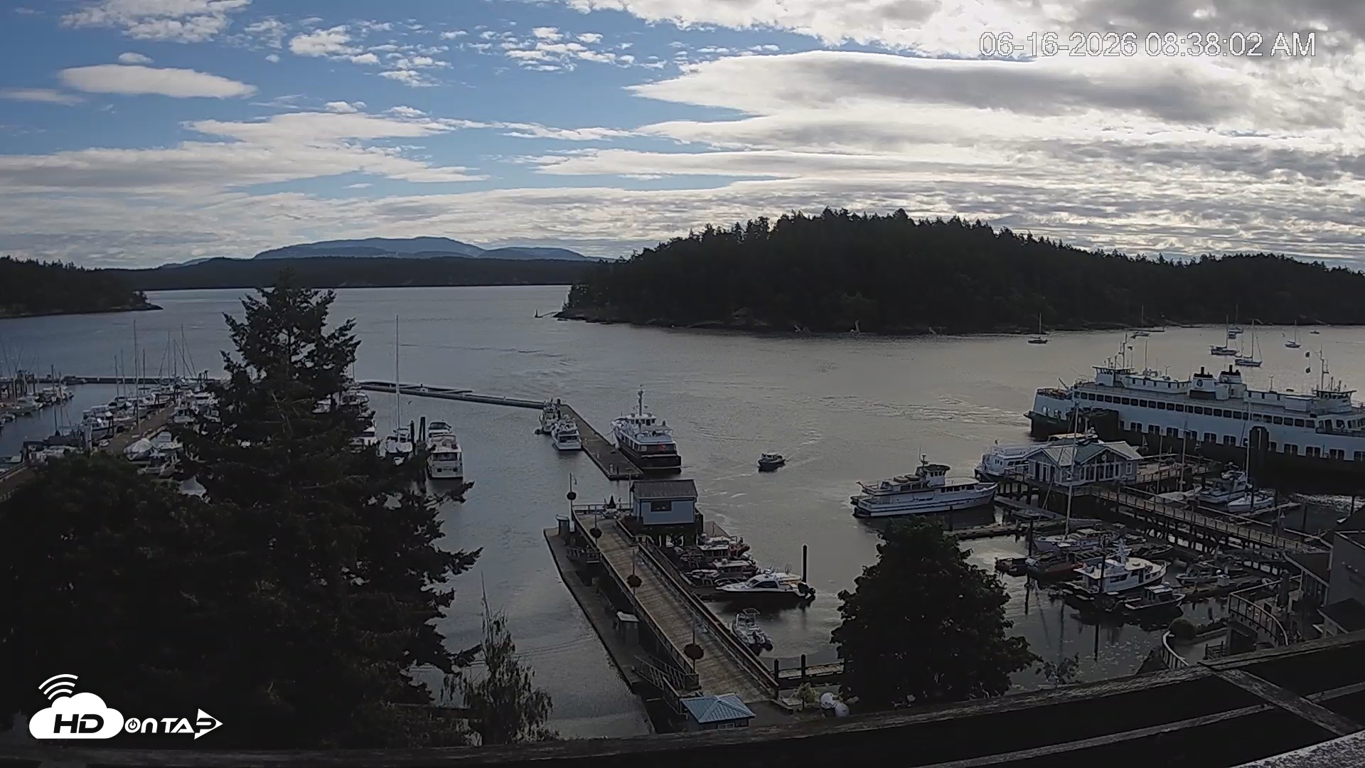Snapshot of Friday Harbor - San Juan Island Live Webcam taken Jun 16, 2026, 8:38am PDT