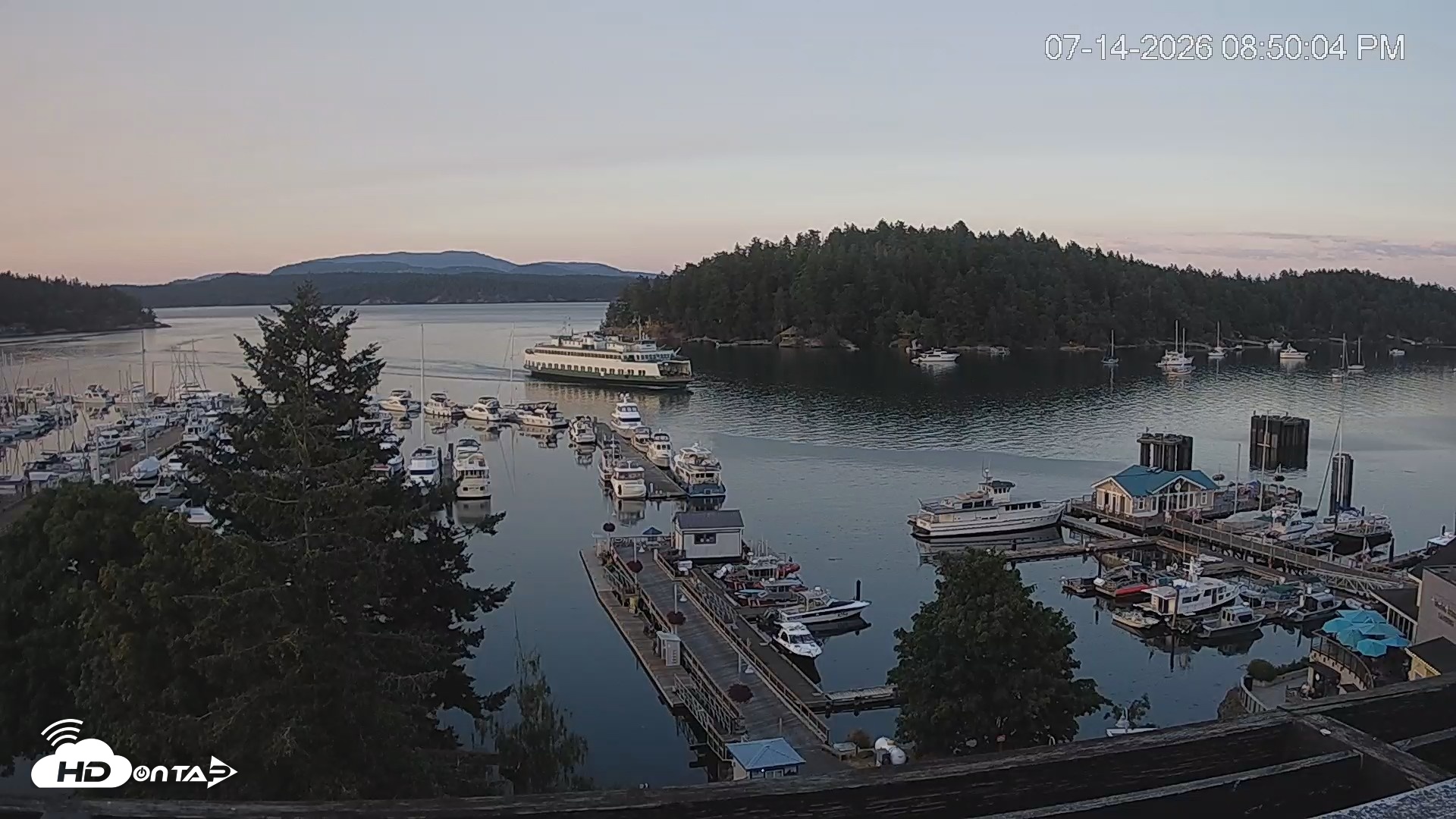 Snapshot of Friday Harbor - San Juan Island Live Webcam taken Jul 14, 2026, 8:50pm PDT