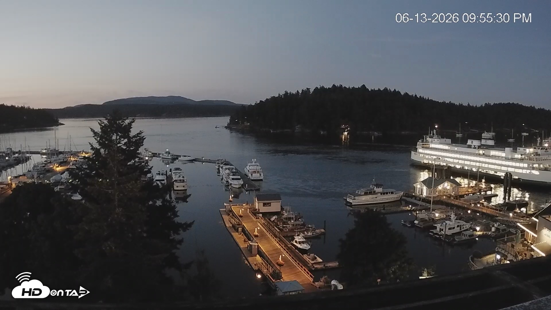 Snapshot of Friday Harbor - San Juan Island Live Webcam taken Jun 13, 2026, 9:56pm PDT