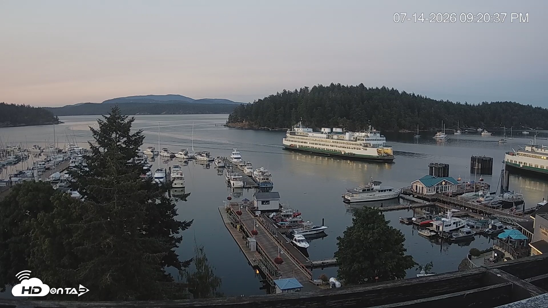 Snapshot of Friday Harbor - San Juan Island Live Webcam taken Jul 14, 2026, 9:21pm PDT