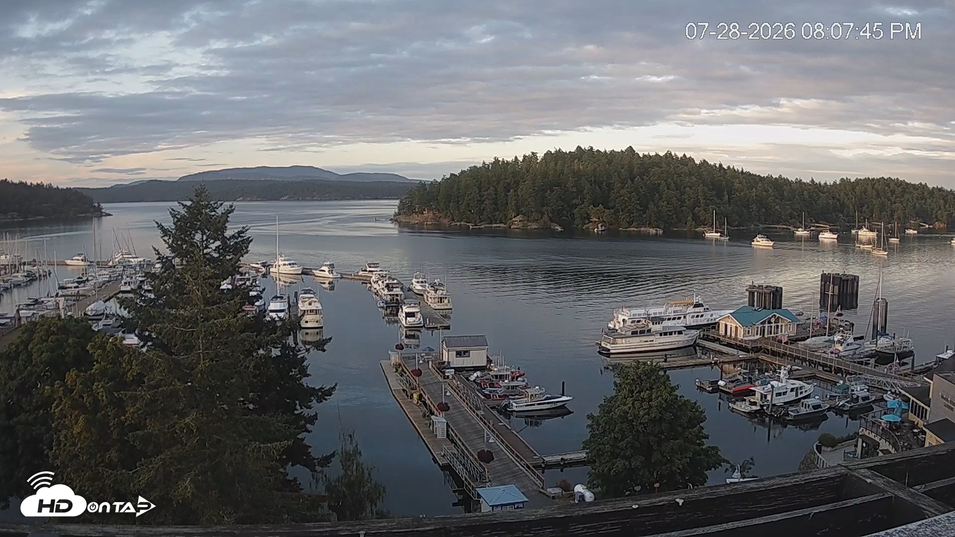 Snapshot of Friday Harbor - San Juan Island Live Webcam taken Jul 28, 2026, 8:08pm PDT