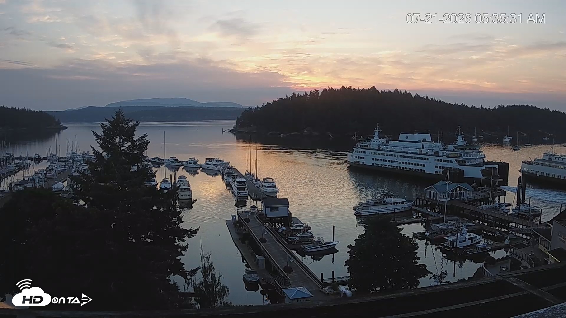 Snapshot of Friday Harbor - San Juan Island Live Webcam taken Jul 21, 2026, 5:36am PDT