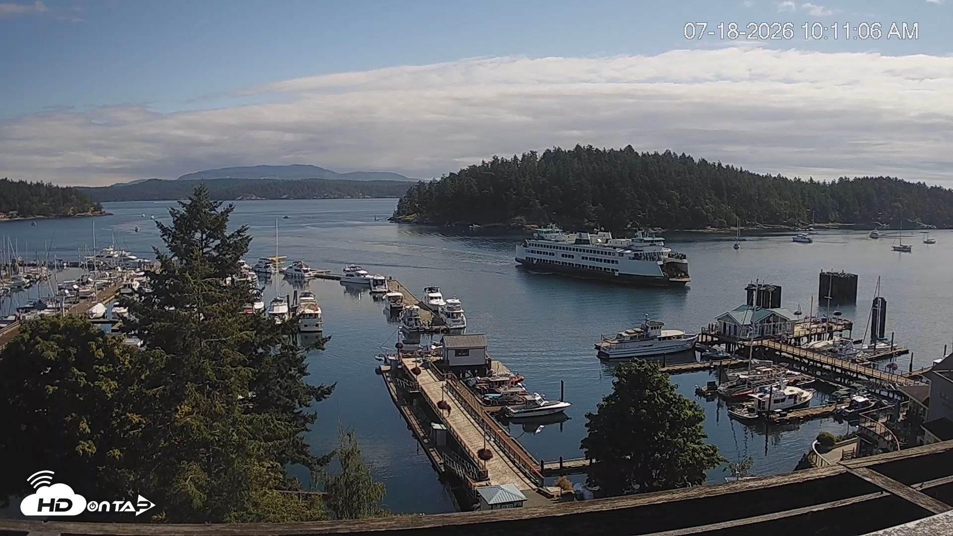 Snapshot of Friday Harbor - San Juan Island Live Webcam taken Jul 18, 2026, 10:11am PDT