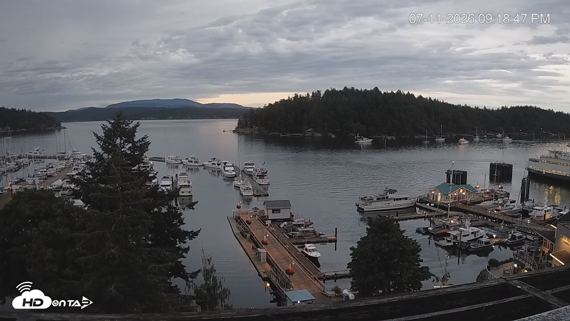 Snapshot of Friday Harbor - San Juan Island Live Webcam taken Jul 11, 2026, 9:19pm PDT