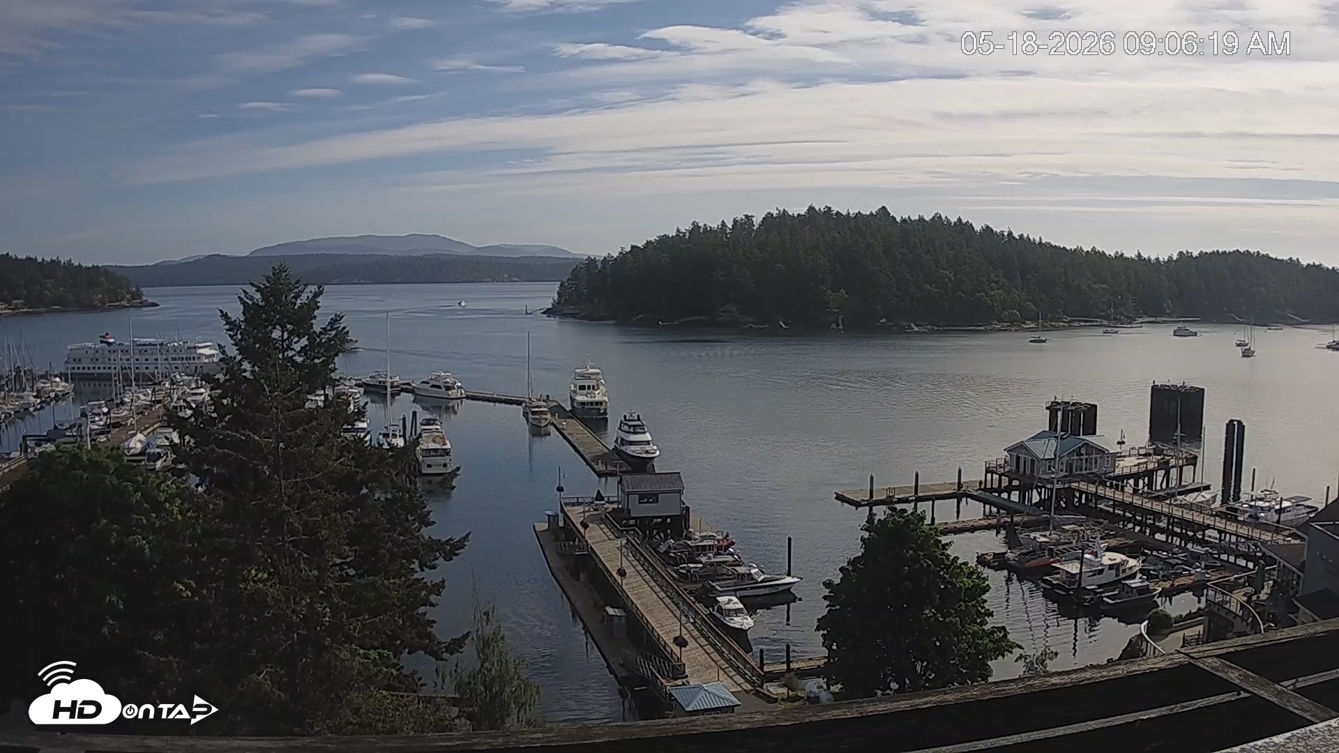 Snapshot of Friday Harbor - San Juan Island Live Webcam taken May 18, 2026, 9:07am PDT