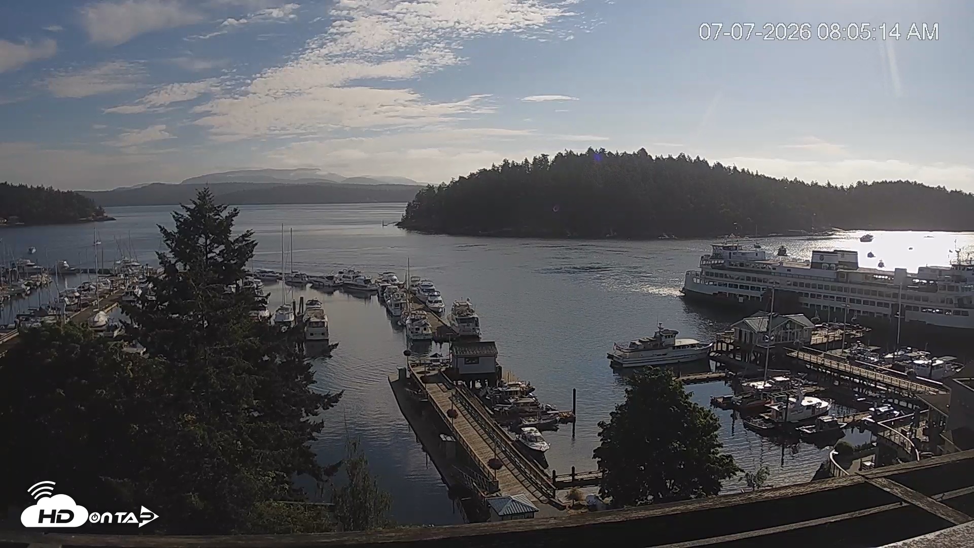 Snapshot of Friday Harbor - San Juan Island Live Webcam taken Jul 7, 2026, 8:06am PDT