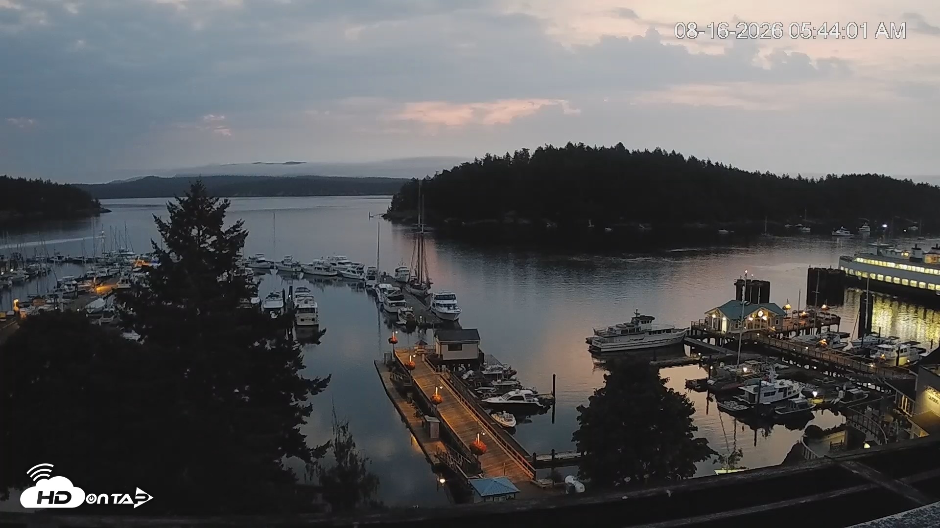 Snapshot of Friday Harbor - San Juan Island Live Webcam taken Aug 16, 2026, 5:44am PDT