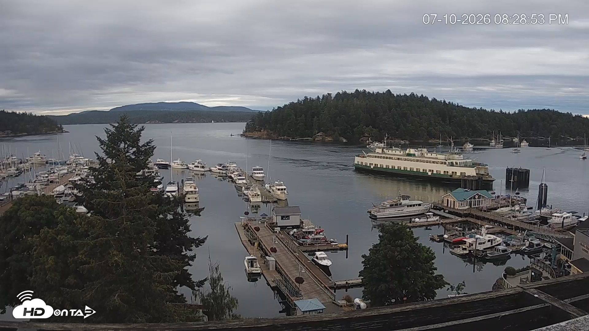 Snapshot of Friday Harbor - San Juan Island Live Webcam taken Jul 10, 2026, 8:29pm PDT