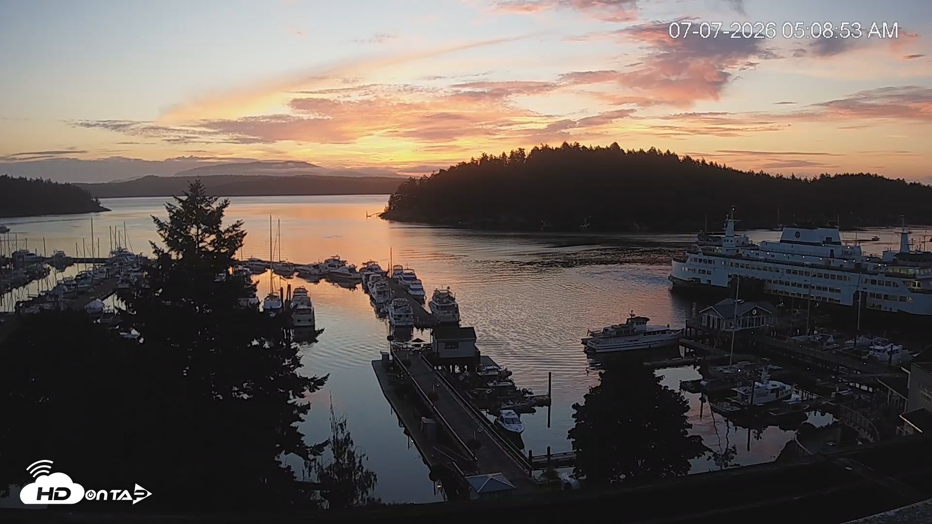 Snapshot of Friday Harbor - San Juan Island Live Webcam taken Jul 7, 2026, 5:09am PDT