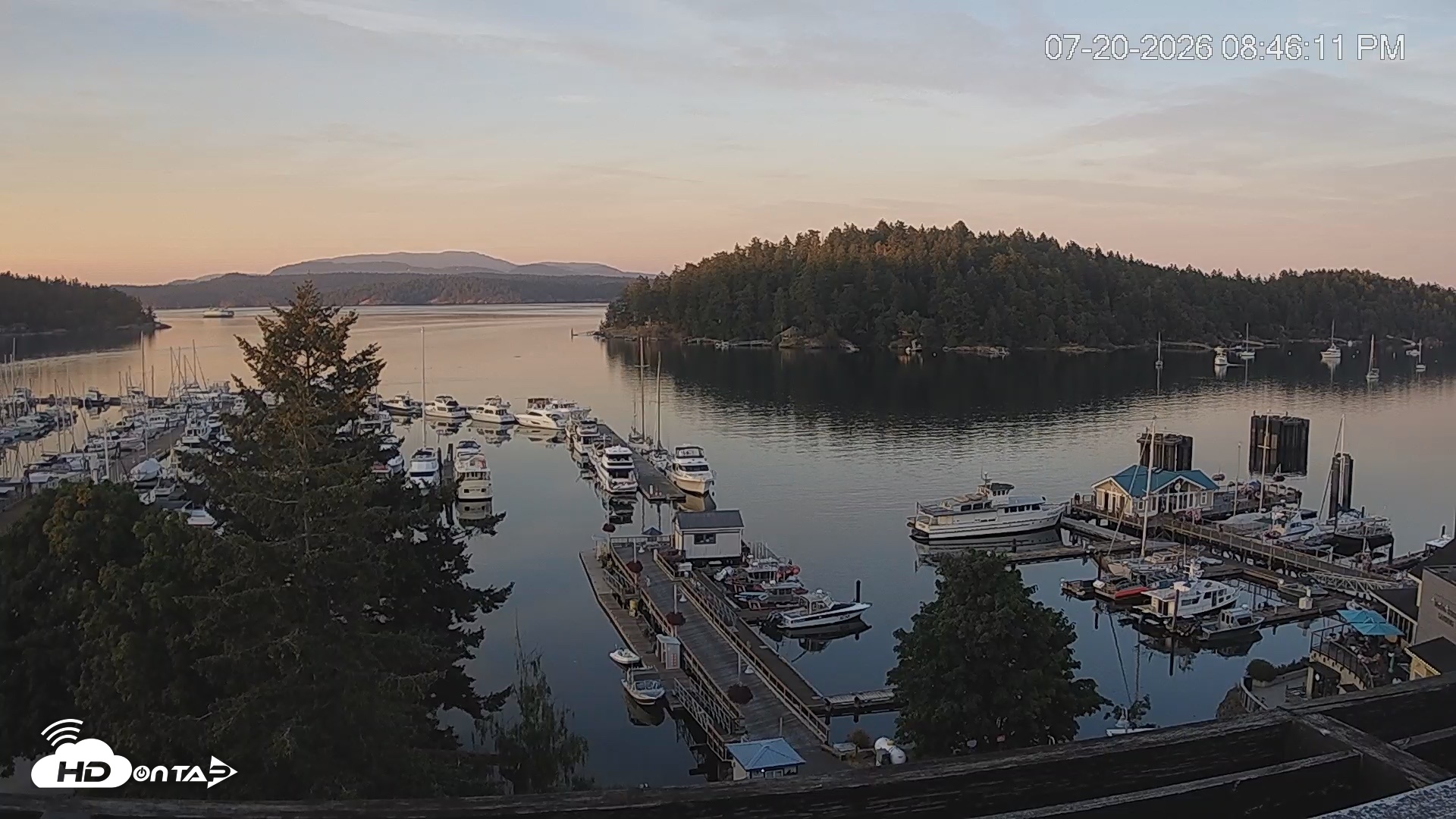 Snapshot of Friday Harbor - San Juan Island Live Webcam taken Jul 20, 2026, 8:47pm PDT