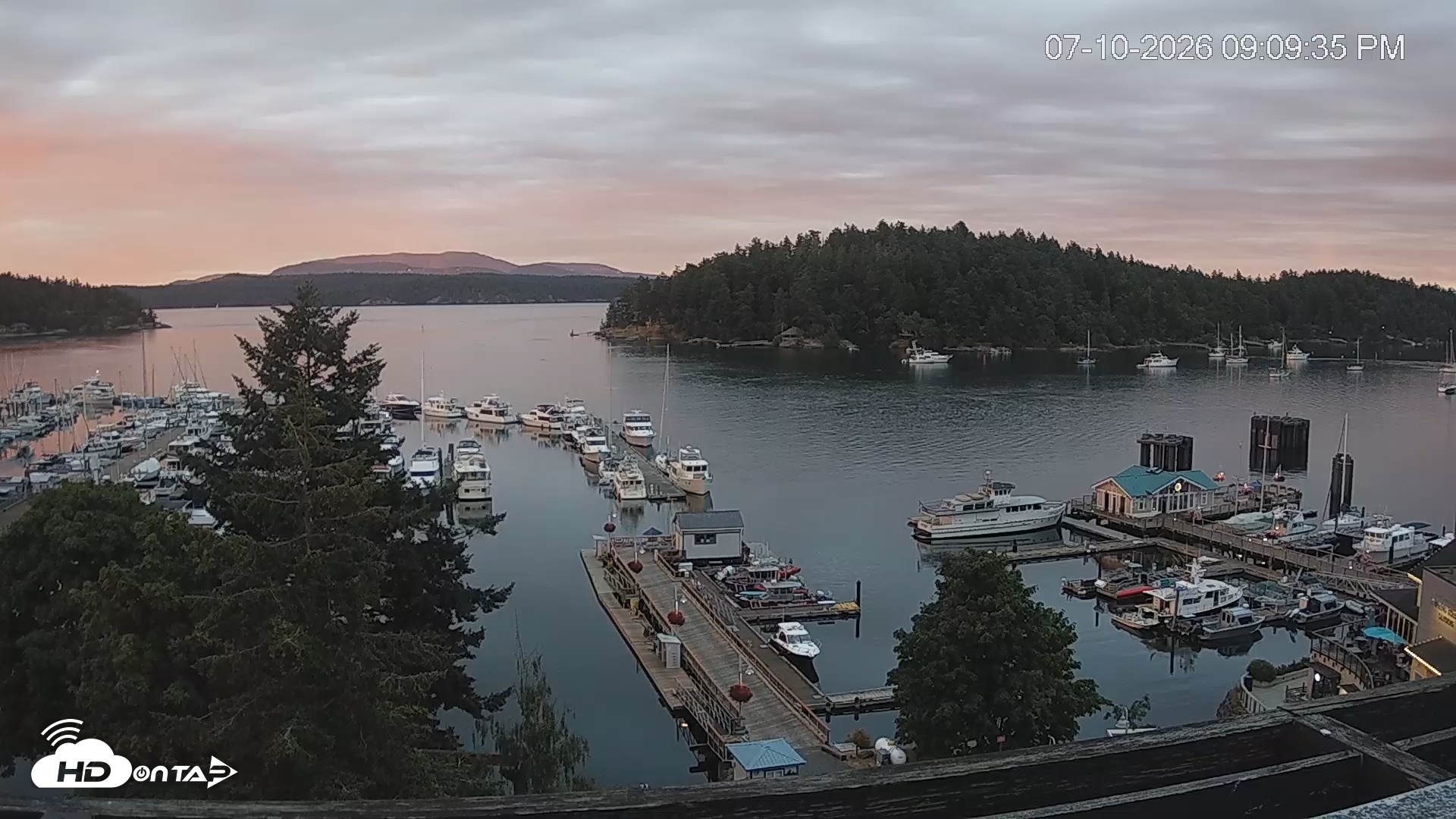 Snapshot of Friday Harbor - San Juan Island Live Webcam taken Jul 10, 2026, 9:10pm PDT