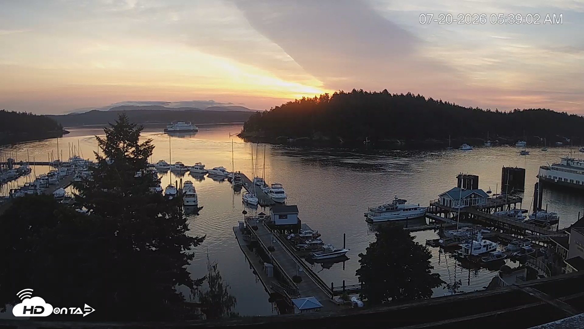Snapshot of Friday Harbor - San Juan Island Live Webcam taken Jul 20, 2026, 5:39am PDT