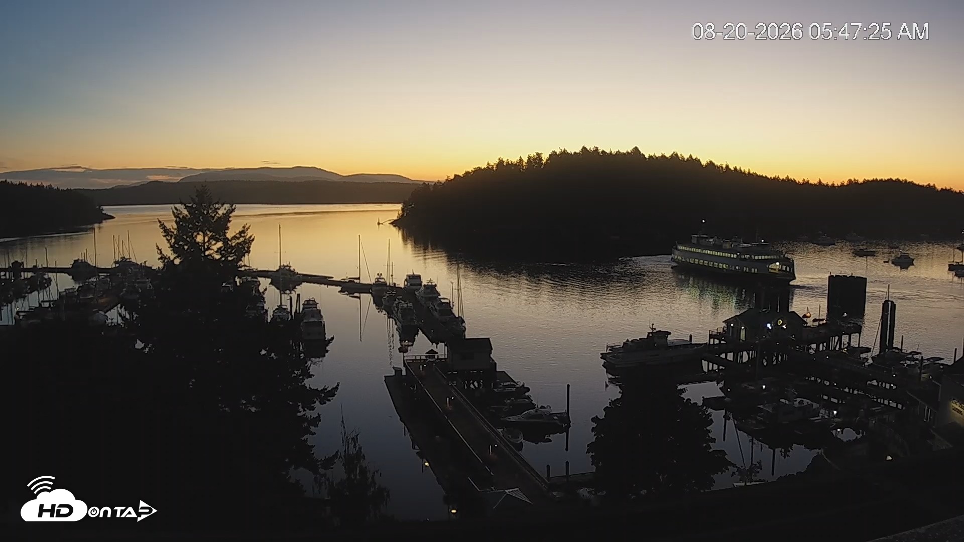 Snapshot of Friday Harbor - San Juan Island Live Webcam taken Aug 20, 2026, 5:48am PDT