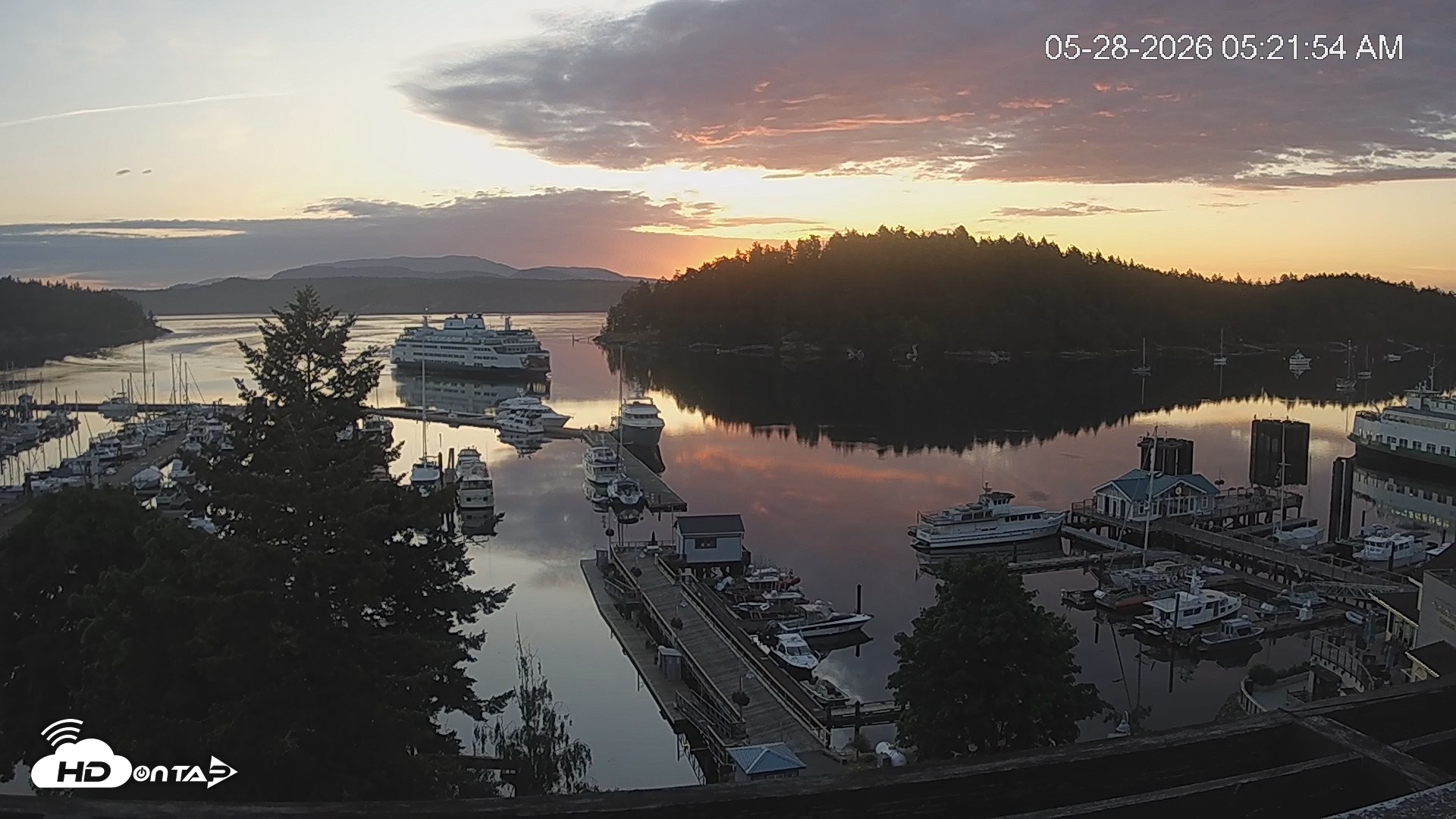 Snapshot of Friday Harbor - San Juan Island Live Webcam taken May 28, 2026, 5:22am PDT