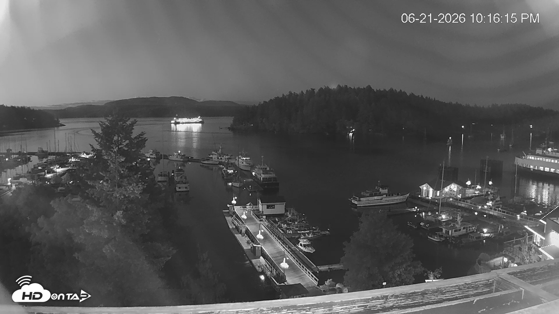 Snapshot of Friday Harbor - San Juan Island Live Webcam taken Jun 21, 2026, 10:16pm PDT