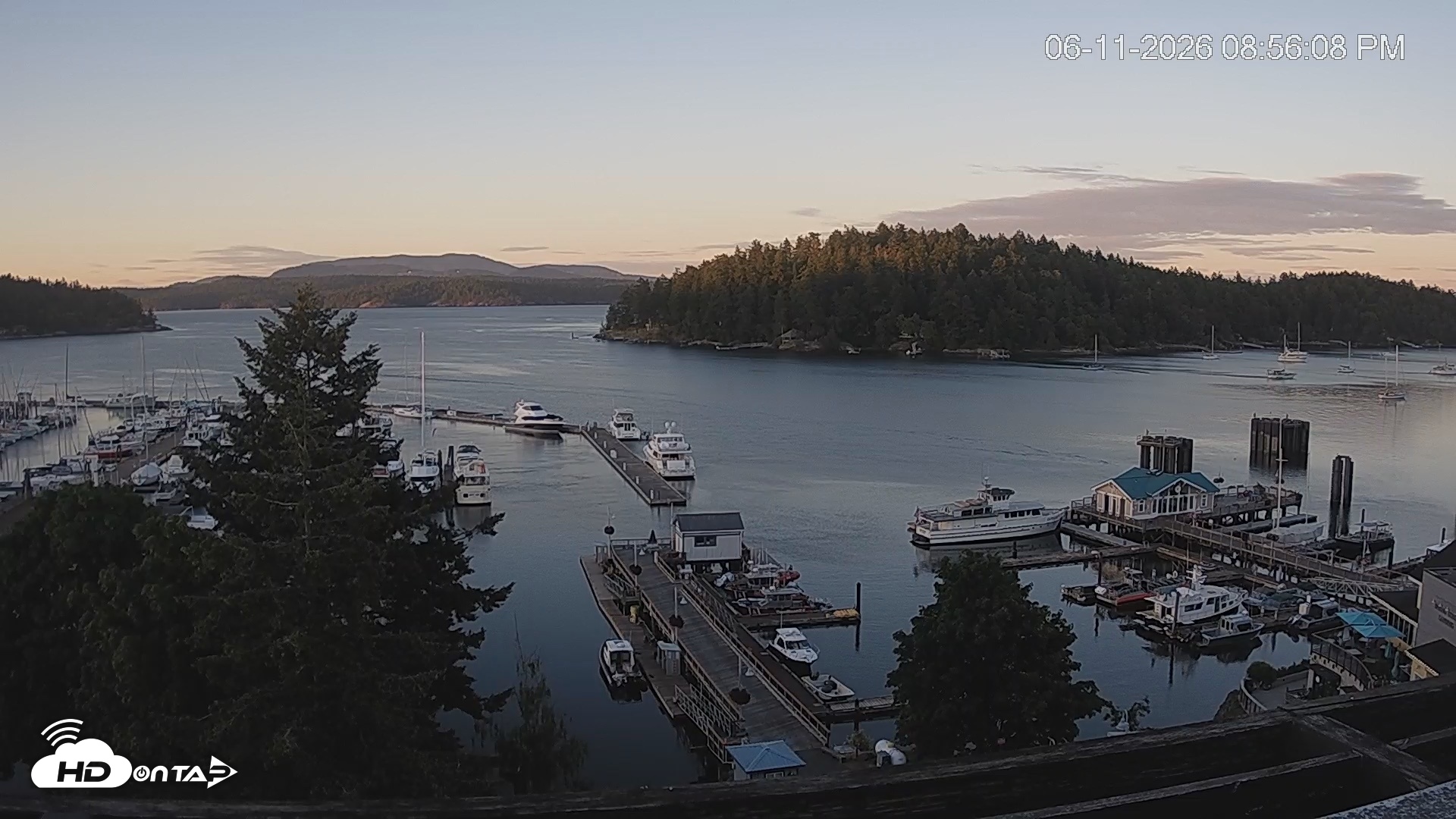Snapshot of Friday Harbor - San Juan Island Live Webcam taken Jun 11, 2026, 8:56pm PDT