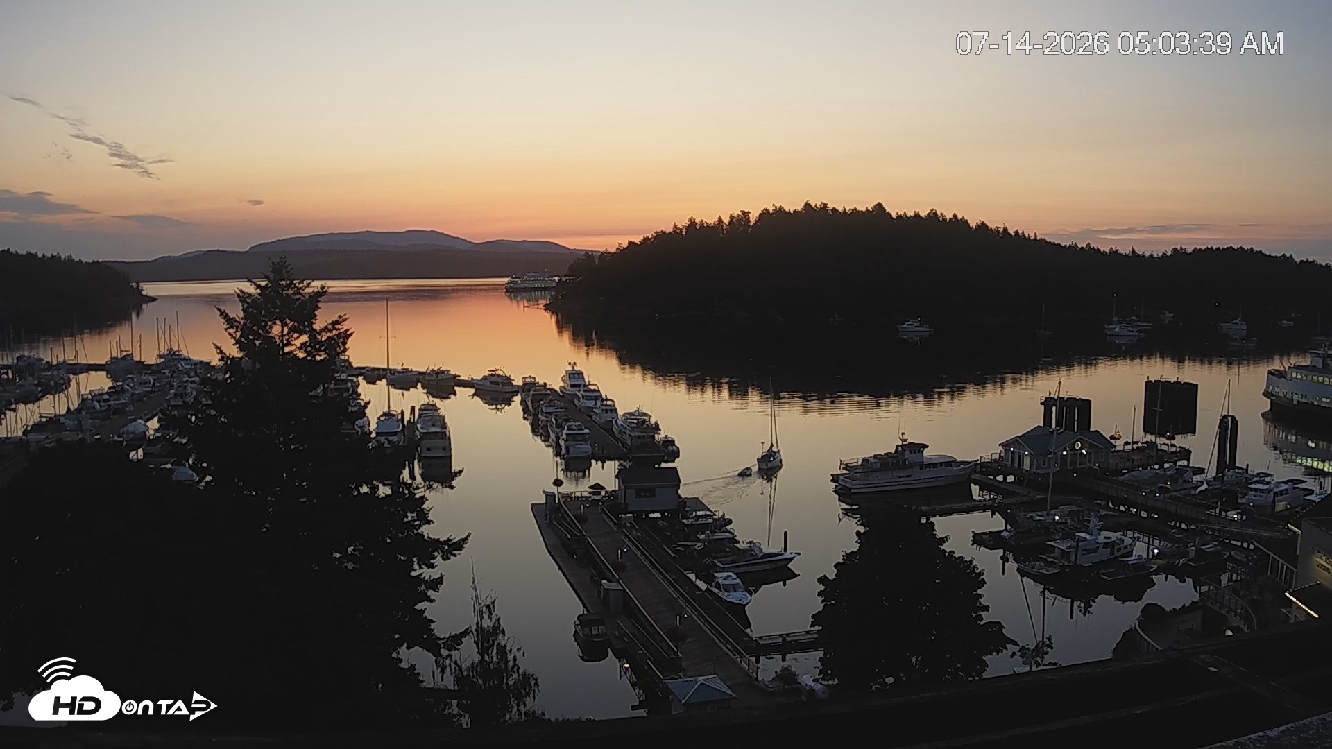 Snapshot of Friday Harbor - San Juan Island Live Webcam taken Jul 14, 2026, 5:04am PDT