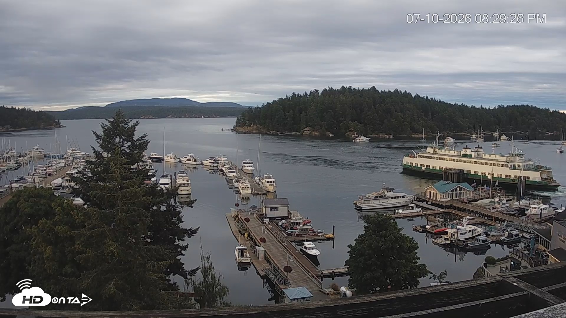 Snapshot of Friday Harbor - San Juan Island Live Webcam taken Jul 10, 2026, 8:33pm PDT