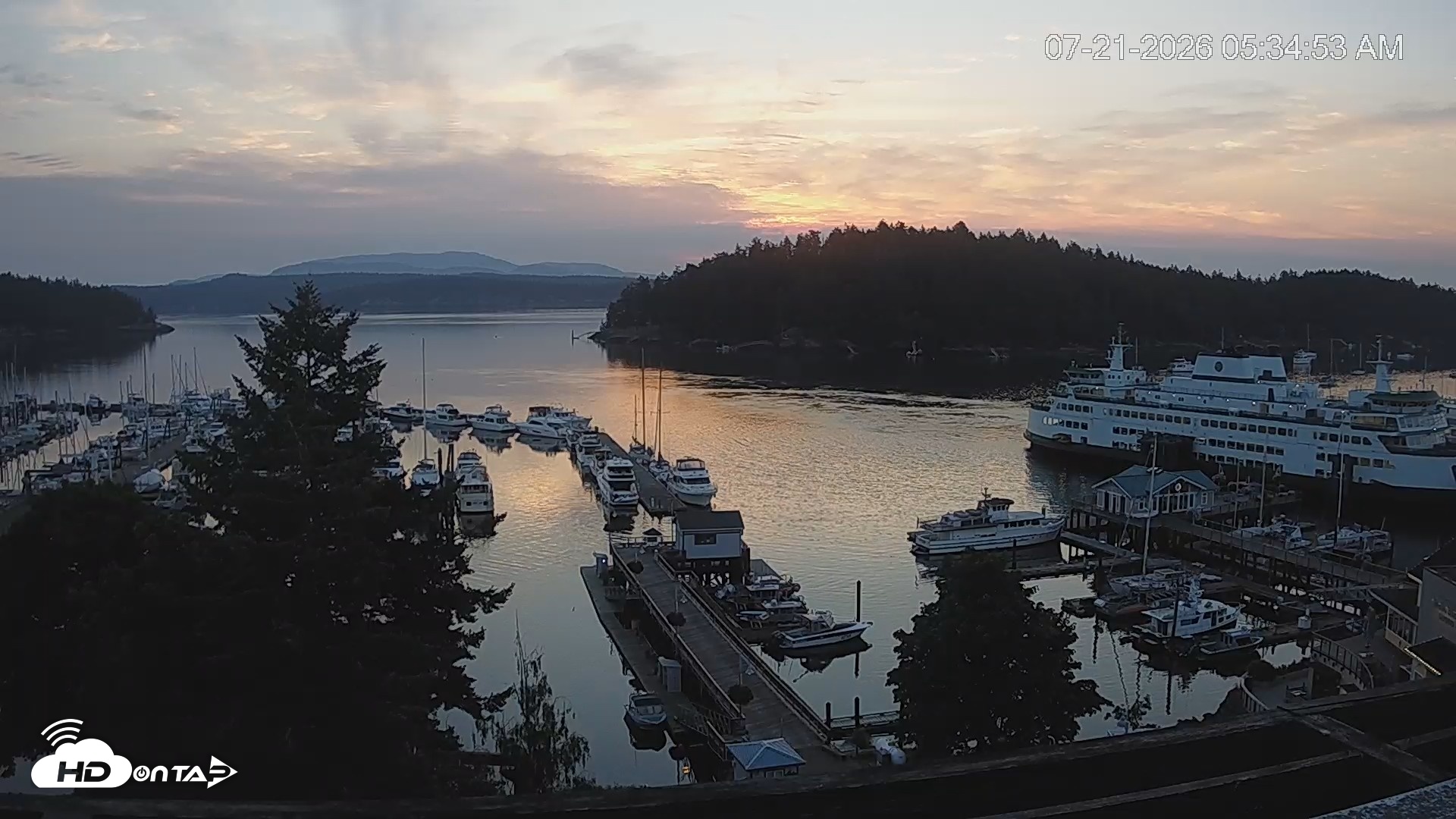 Snapshot of Friday Harbor - San Juan Island Live Webcam taken Jul 21, 2026, 5:35am PDT