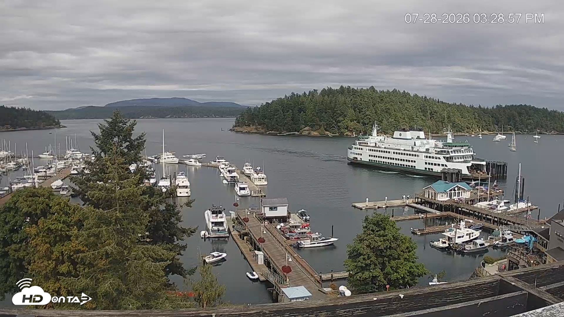 Snapshot of Friday Harbor - San Juan Island Live Webcam taken Jul 28, 2026, 3:29pm PDT