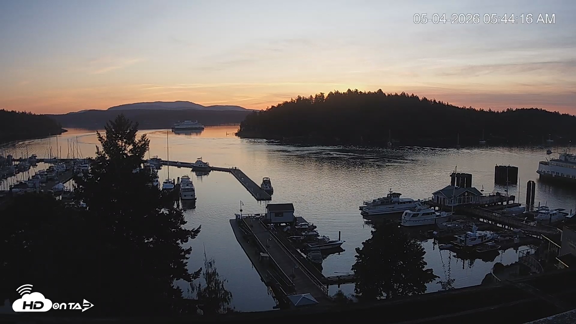 Snapshot of Friday Harbor - San Juan Island Live Webcam taken May 4, 2026, 5:44am PDT