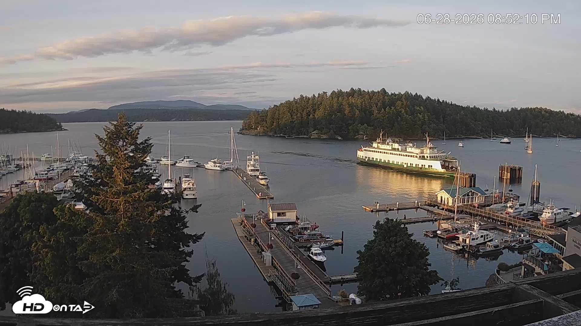 Snapshot of Friday Harbor - San Juan Island Live Webcam taken Jun 28, 2026, 8:52pm PDT