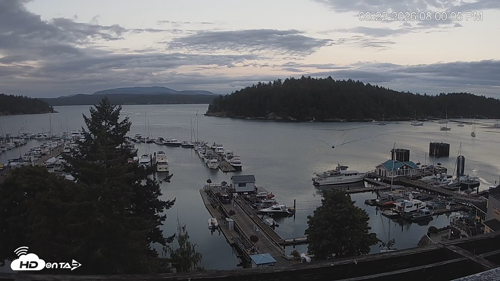 Snapshot of Friday Harbor - San Juan Island Live Webcam taken Aug 22, 2026, 8:01pm PDT