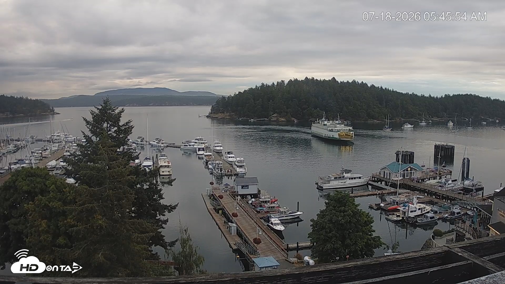 Snapshot of Friday Harbor - San Juan Island Live Webcam taken Jul 18, 2026, 5:46am PDT