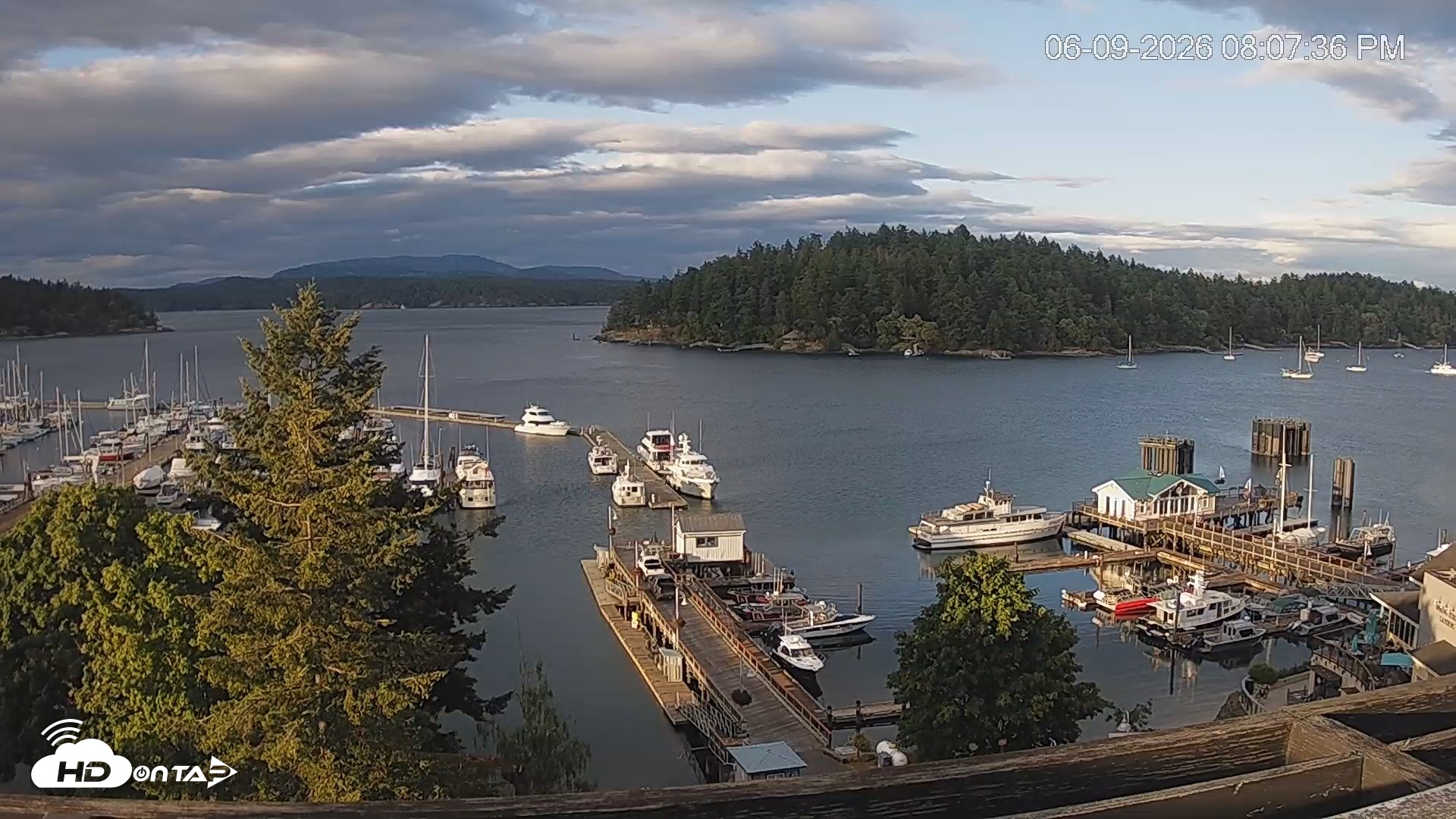 Snapshot of Friday Harbor - San Juan Island Live Webcam taken Jun 9, 2026, 8:08pm PDT