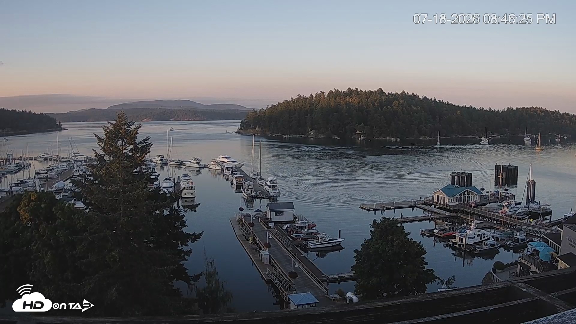 Snapshot of Friday Harbor - San Juan Island Live Webcam taken Jul 18, 2026, 8:47pm PDT