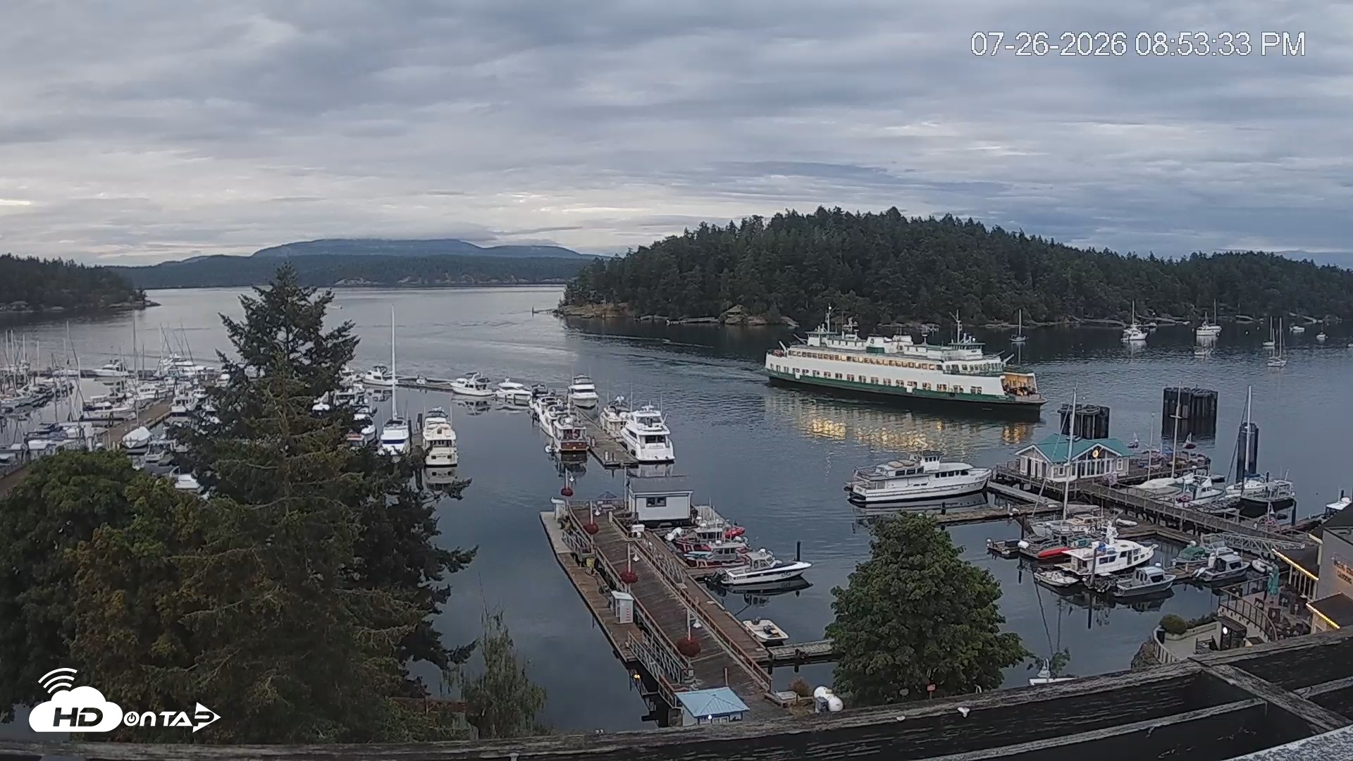 Snapshot of Friday Harbor - San Juan Island Live Webcam taken Jul 26, 2026, 8:54pm PDT