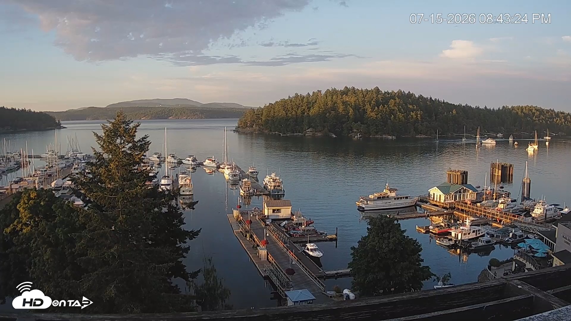 Snapshot of Friday Harbor - San Juan Island Live Webcam taken Jul 15, 2026, 8:44pm PDT