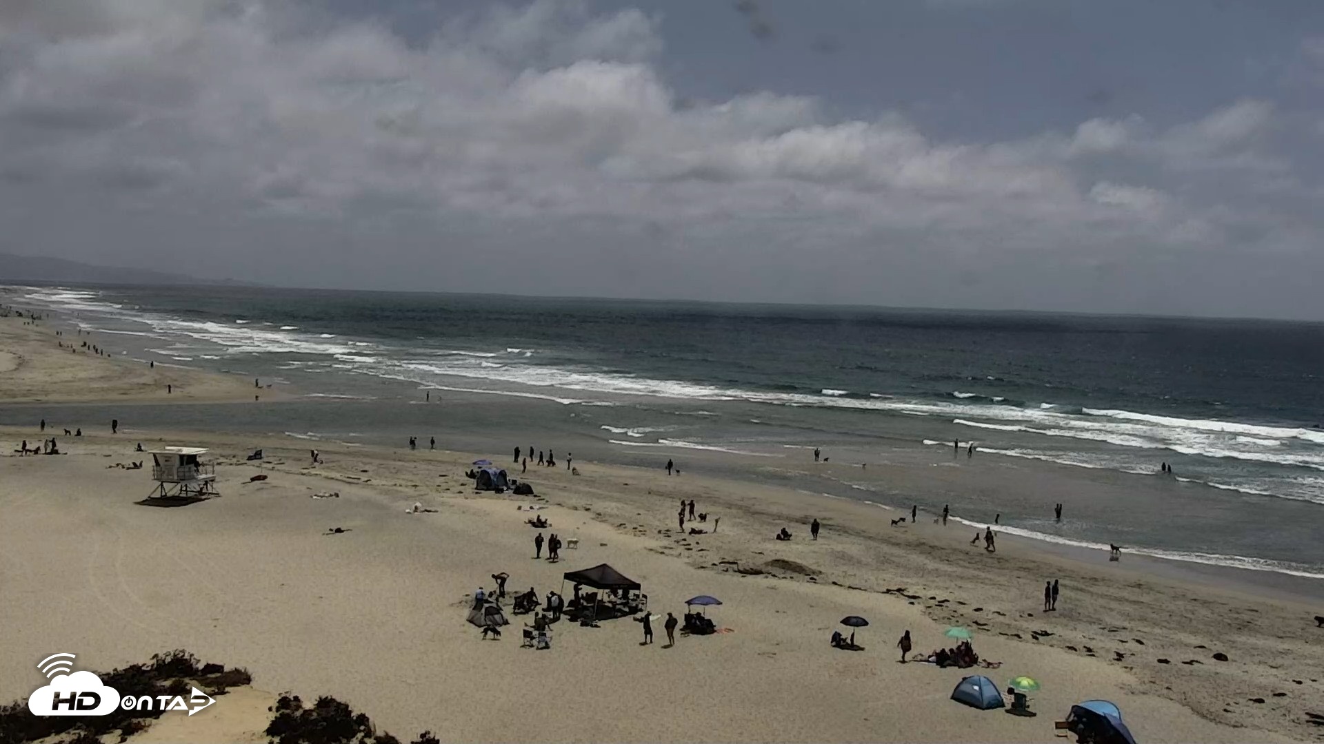 Snapshot of Del Mar Beach North Live Webcam taken May 16, 2026, 1:47pm PDT
