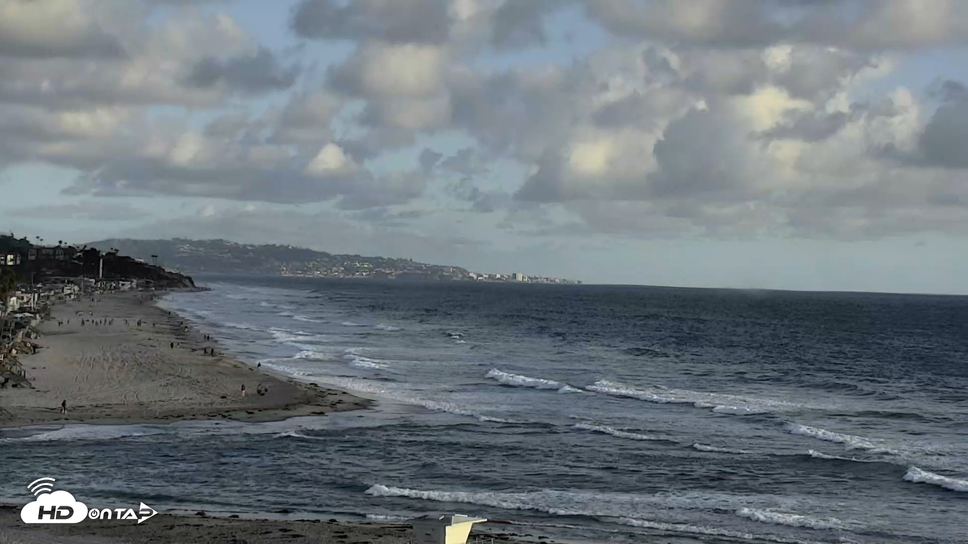 Snapshot of Del Mar Beach North Live Webcam taken May 27, 2026, 6:55pm PDT