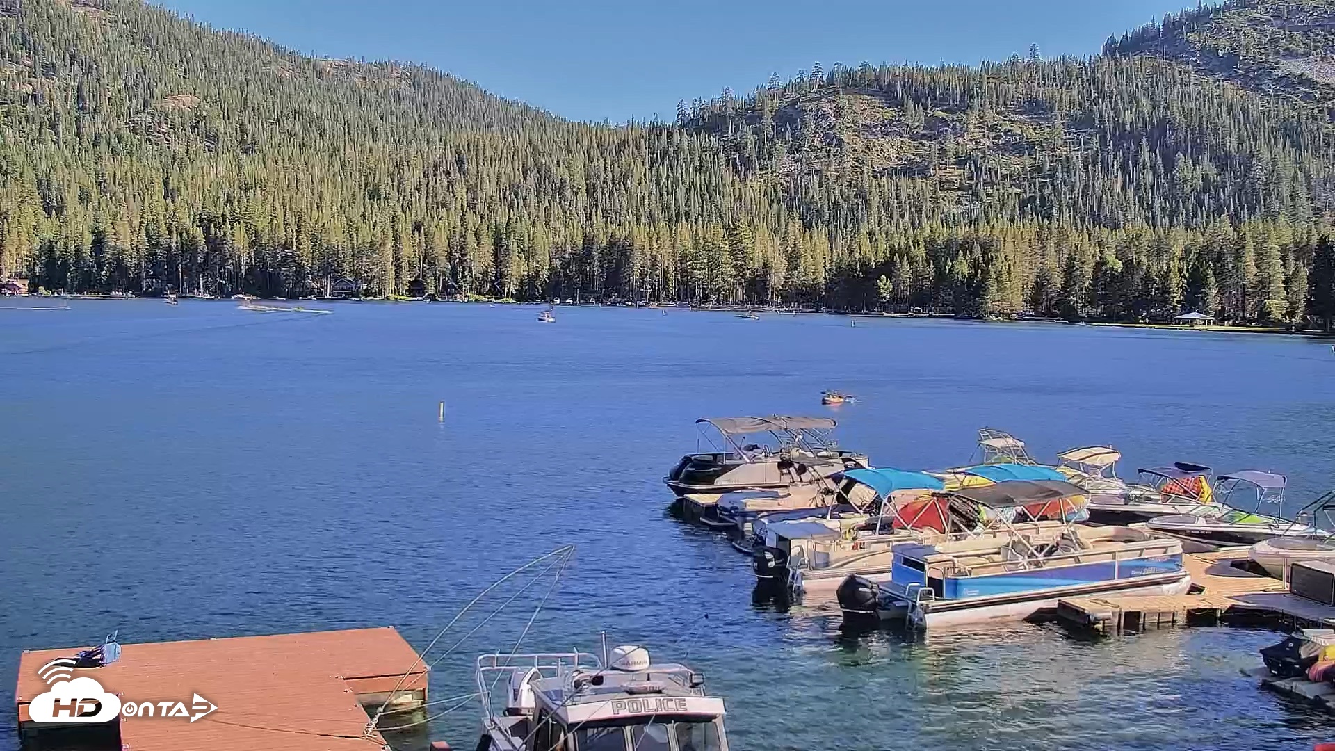 Snapshot of Donner Lake and Village Live Webcam taken Jul 10, 2026, 6:01pm PDT