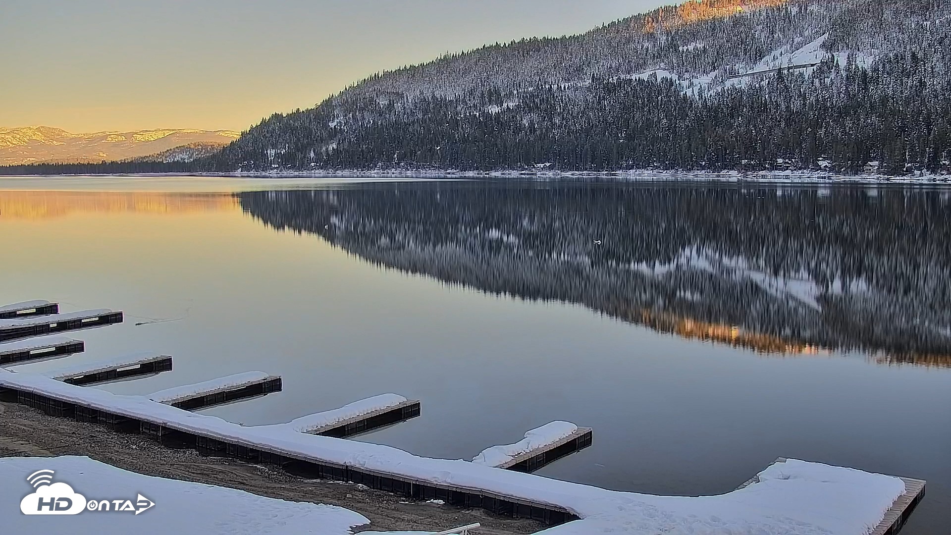 Snapshot of Donner Lake and Village Live Webcam taken Jan 12, 2026, 4:23pm PST