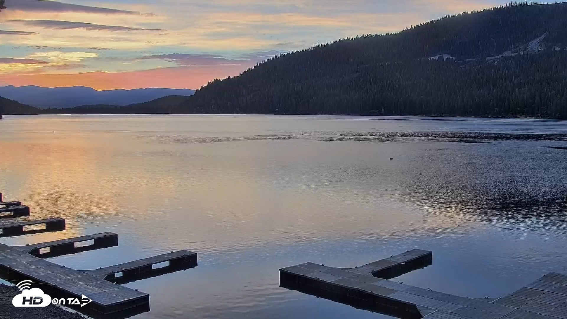 Snapshot of Donner Lake and Village Live Webcam taken Sep 25, 2026, 6:54am PDT