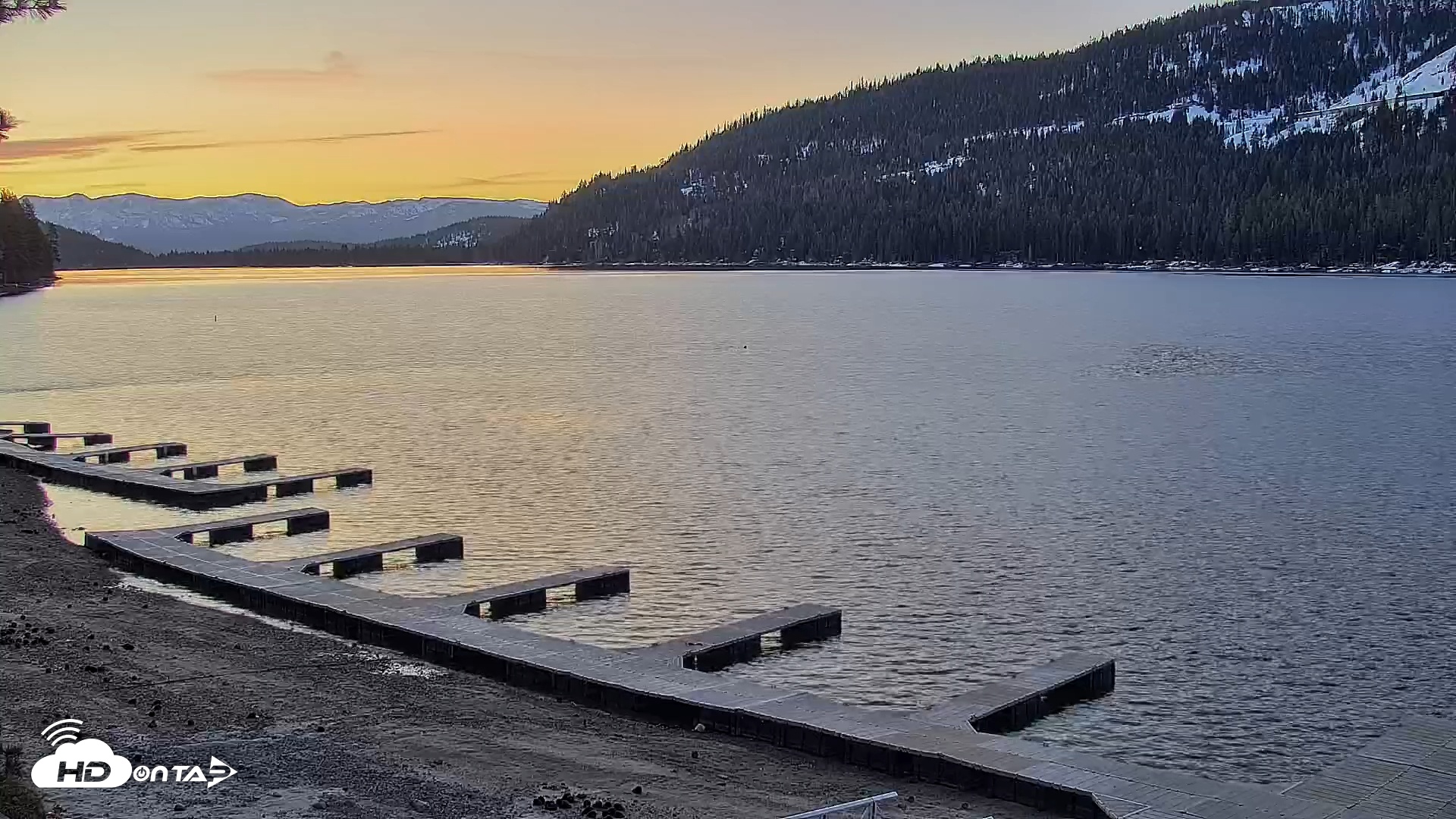Snapshot of Donner Lake and Village Live Webcam taken Apr 12, 2025, 6:21am PDT
