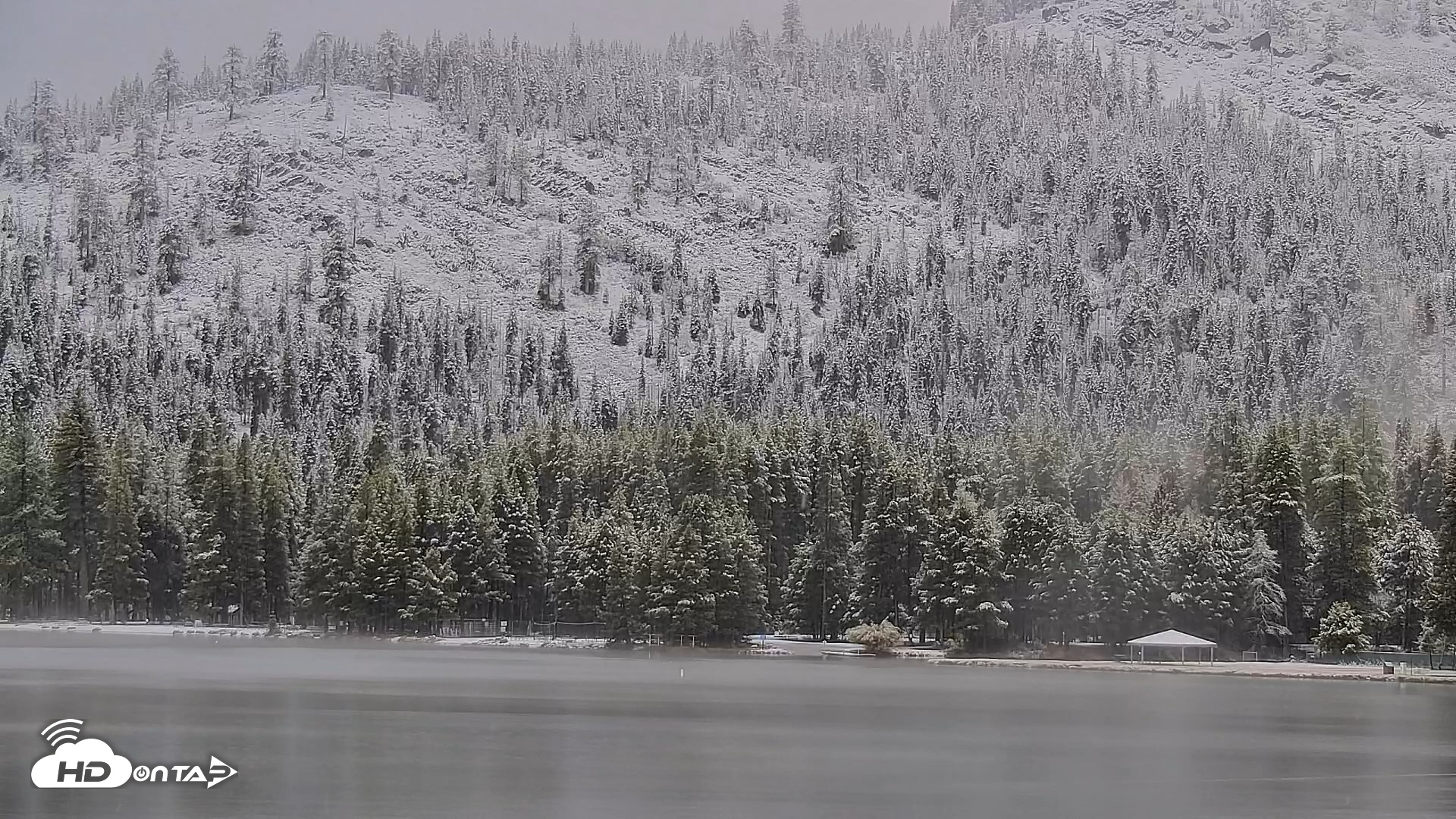 Snapshot of Donner Lake and Village Live Webcam taken Apr 11, 2026, 7:17am PDT