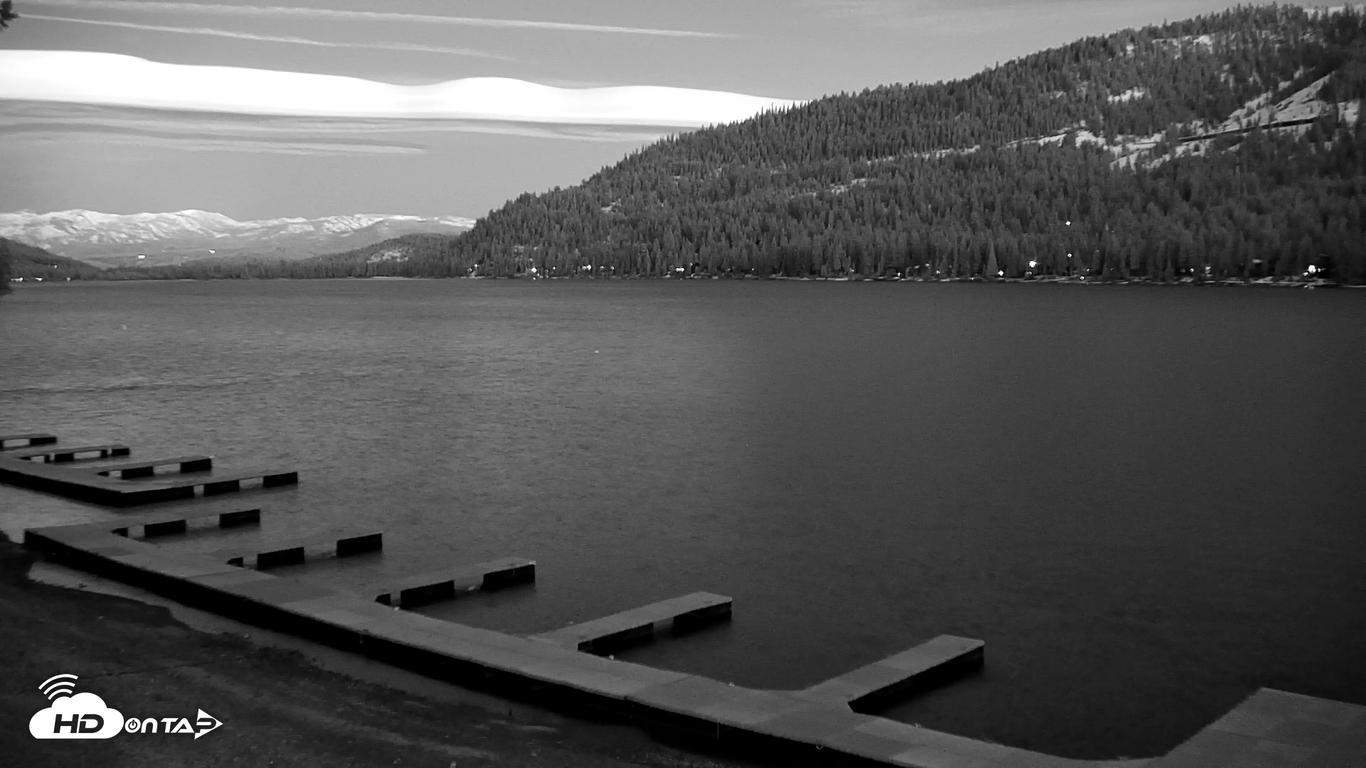 Snapshot of Donner Lake and Village Live Webcam taken Mar 9, 2026, 7:37pm PDT