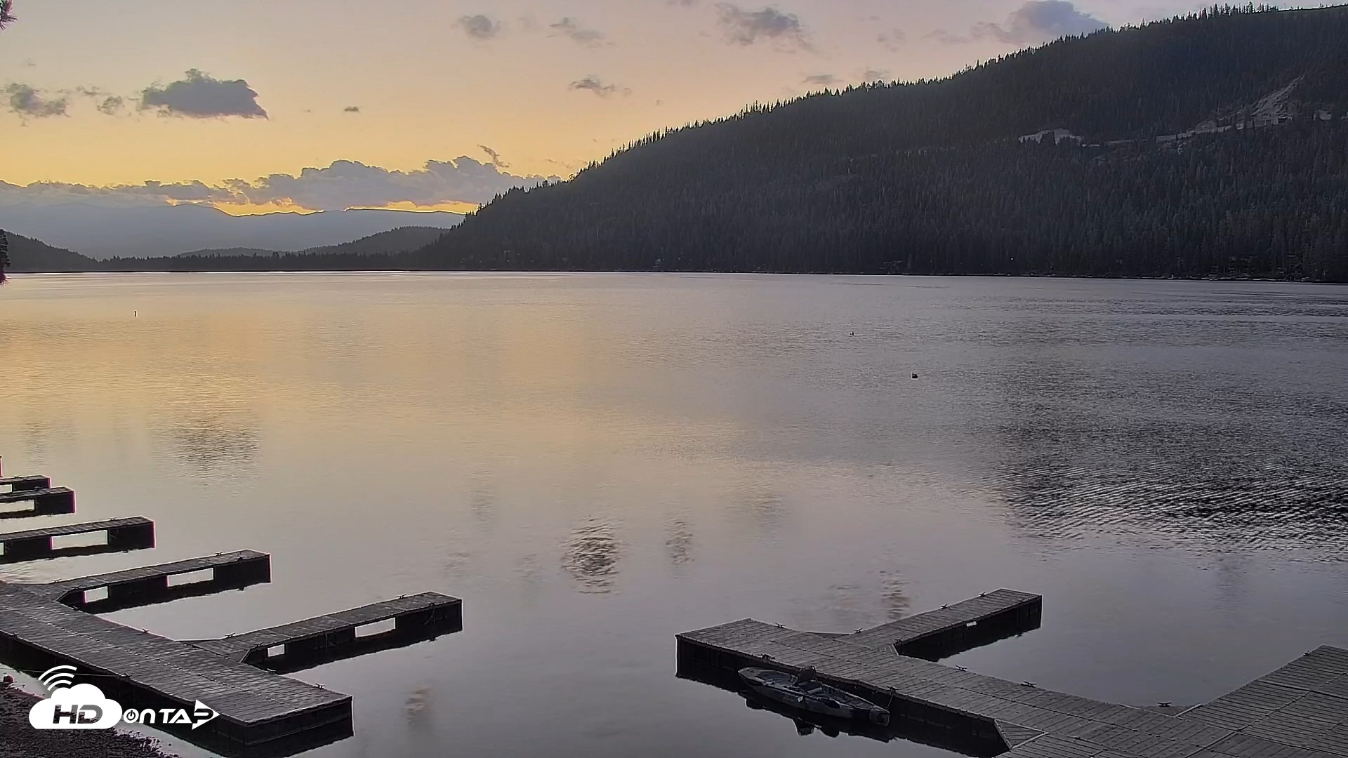 Snapshot of Donner Lake and Village Live Webcam taken Sep 17, 2026, 6:32am PDT