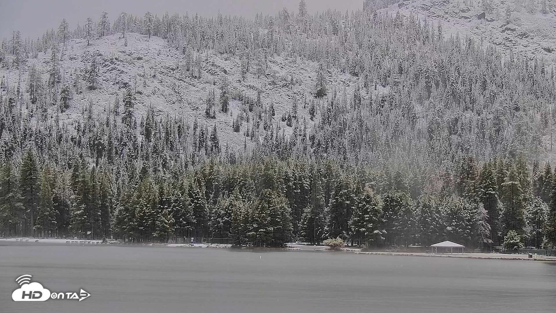 Snapshot of Donner Lake and Village Live Webcam taken Apr 11, 2026, 7:18am PDT