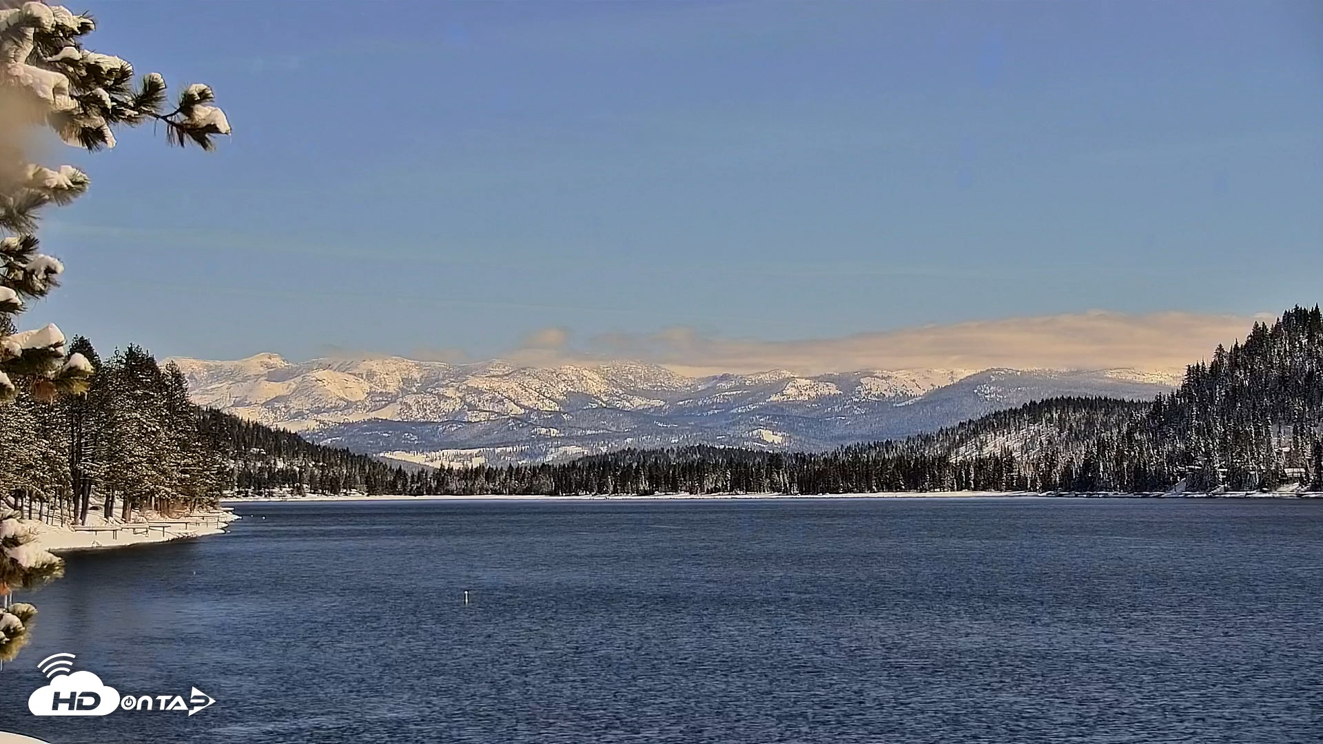 Snapshot of Donner Lake and Village Live Webcam taken Feb 20, 2026, 11:47am PST